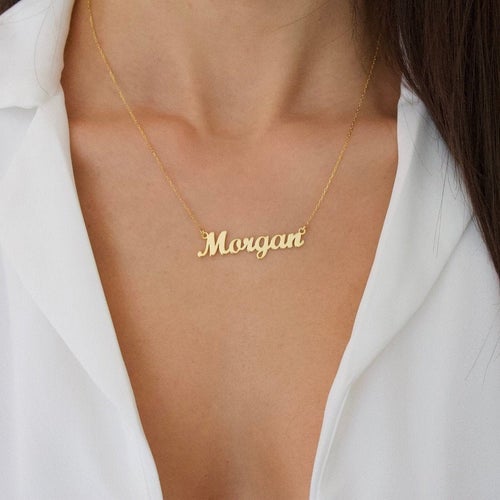 Script Personalized Custom Name Necklace Gold plated-silviax