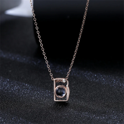 Camera Projection Personalized Custom Memorial Photo Necklace Picture Inside-silviax