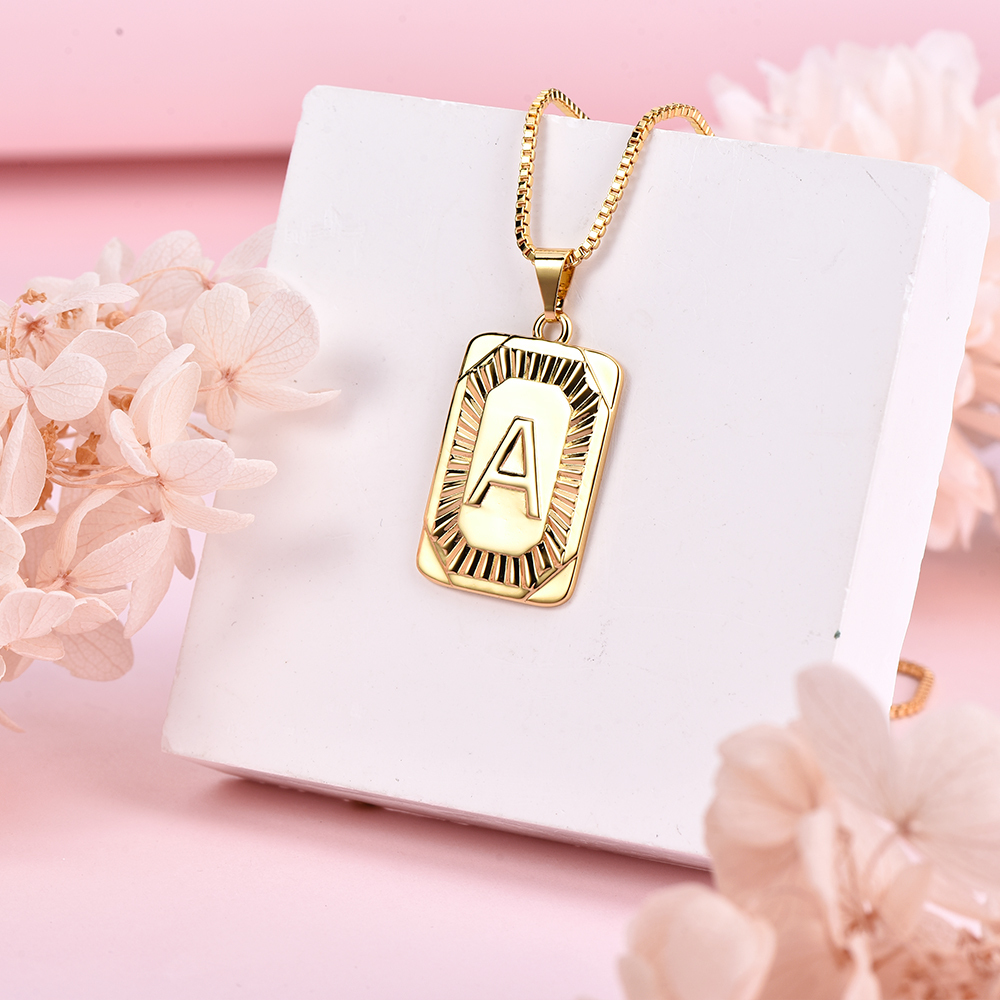 Gold Plated Initial Letter Pendant Necklace-silviax