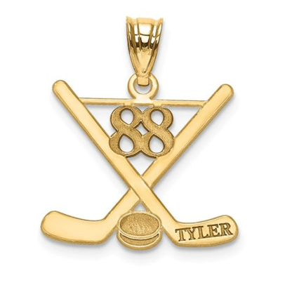 Sports Ice Hockey Sticks Laser Engraved Personalized Custom Number And Name Necklace-silviax
