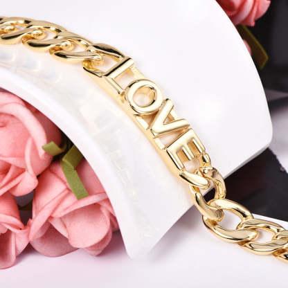 12mm Personalized Name Bracelet Cuban Link Chain Gold Plated Bracelet-silviax