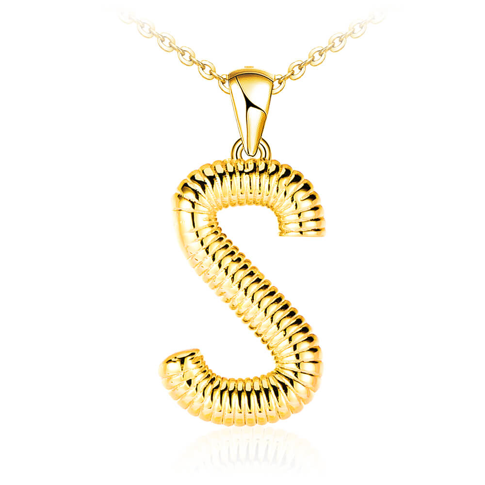 Bold Letter Pendant Personalized Custom Gold Plated Initial Necklace-silviax