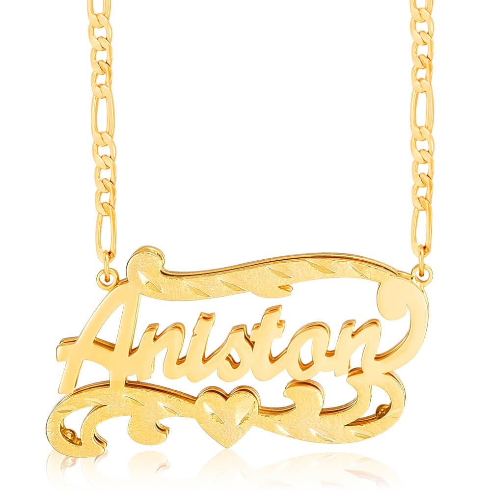 3D Double Plated Gold Plated Personalized Name Necklace-silviax