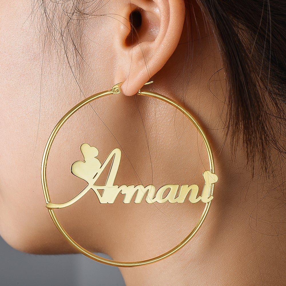 gold personalized earrings