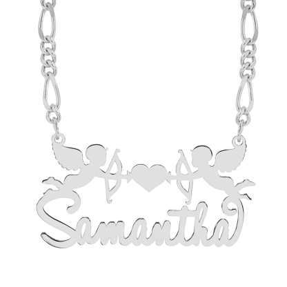 Cupid Nameplate Gold Plated Personalized Custom Name Necklace-silviax