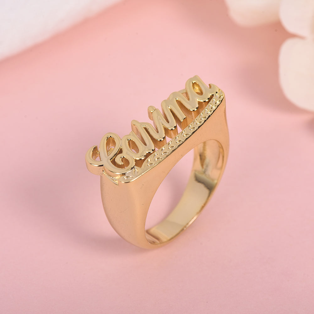 Gold Plated Personalized Customized Name Ring-silviax