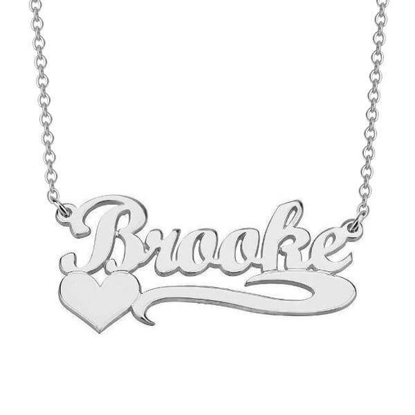 Gold Plated Heart-shaped Personalized Name Necklace-silviax