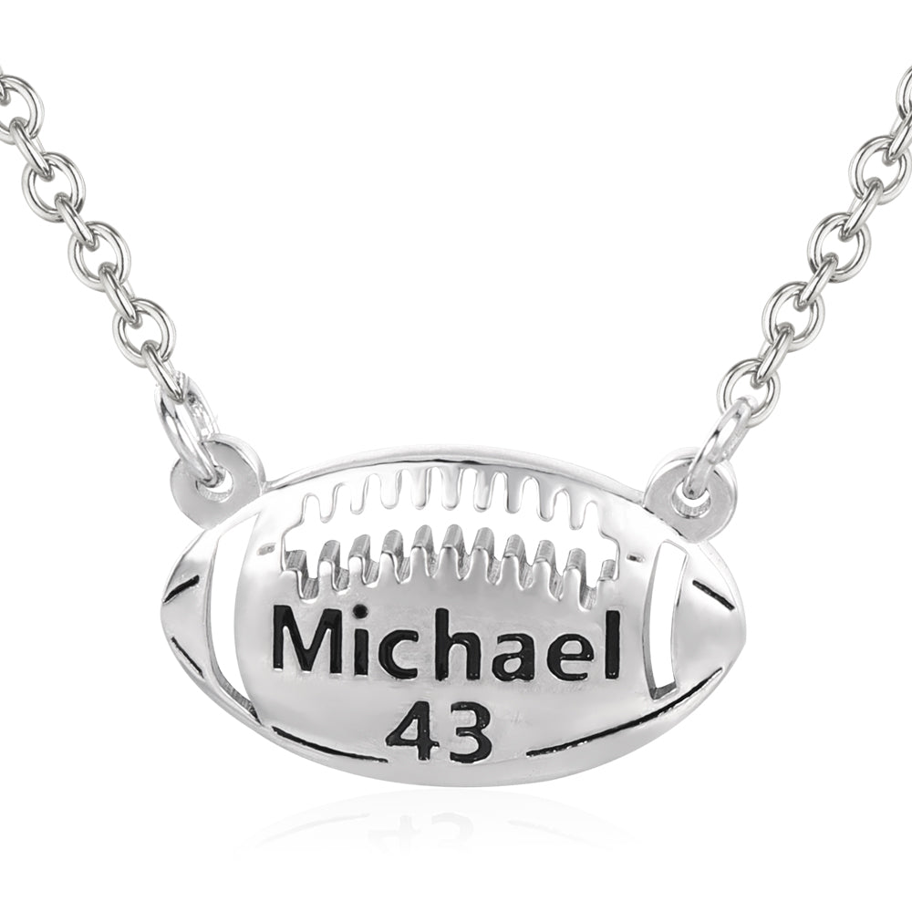 Rugby Pendant Personalized Custom Gold Plated Name Necklace-silviax
