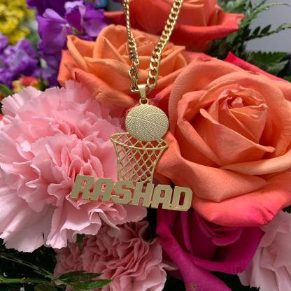 Sports Basketball Nameplate Pendant Personalized Custom Name Necklace-silviax