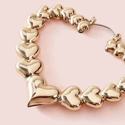 60mm Gold Plated Heart Hoop Earrings-silviax