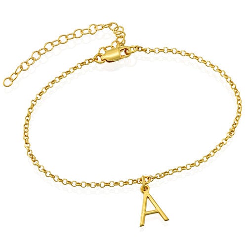 Anklet with Initial Gold Plated-silviax