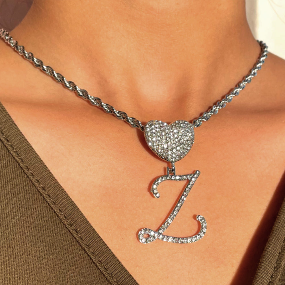 Initial Pendant Necklaces Cuban Link 
