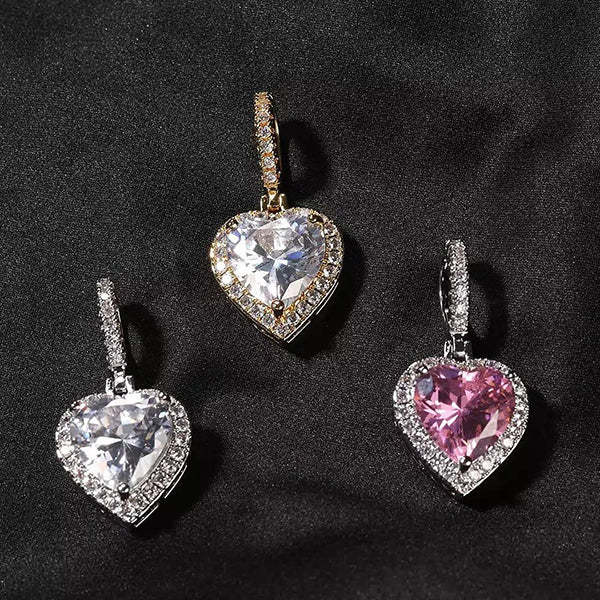 CZ Heart Shaped Pendant Personalized Birthstone Heart Necklace-silviax