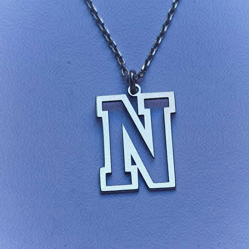 Hollow Letter Pendant Personalized Custom Initial Necklace-silviax