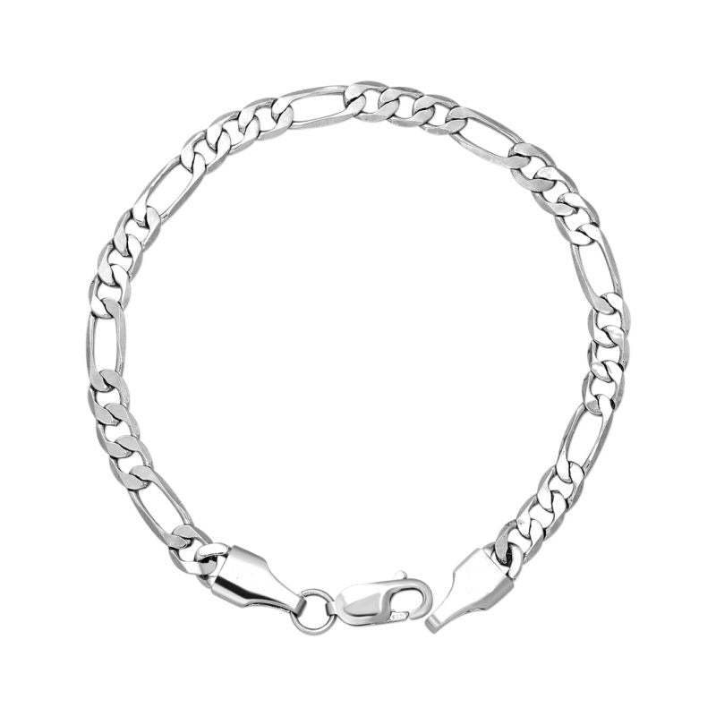 5mm Figaro Chain Gold Plated Bracelet-silviax
