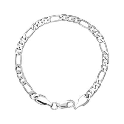 5mm Figaro Chain Gold Plated Bracelet-silviax