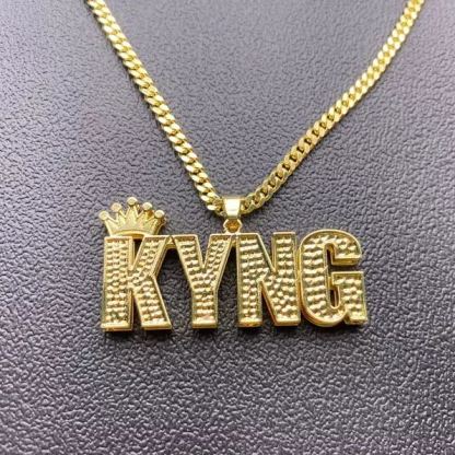 Crown Personalized Custom Gold Plated Initial Name Necklace Hip Hop Style-silviax