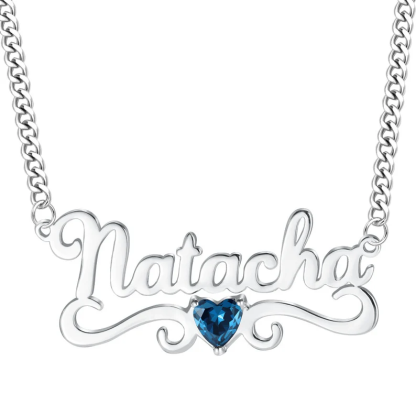 Personalized Custom Gold Plated Names Necklace with Birthstone Mother Gift-silviax