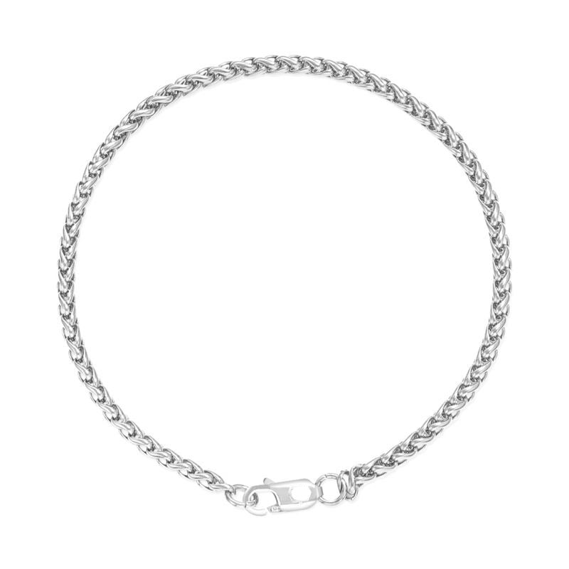3mm/5mm Franco Chain White Gold Plated Bracelet-silviax