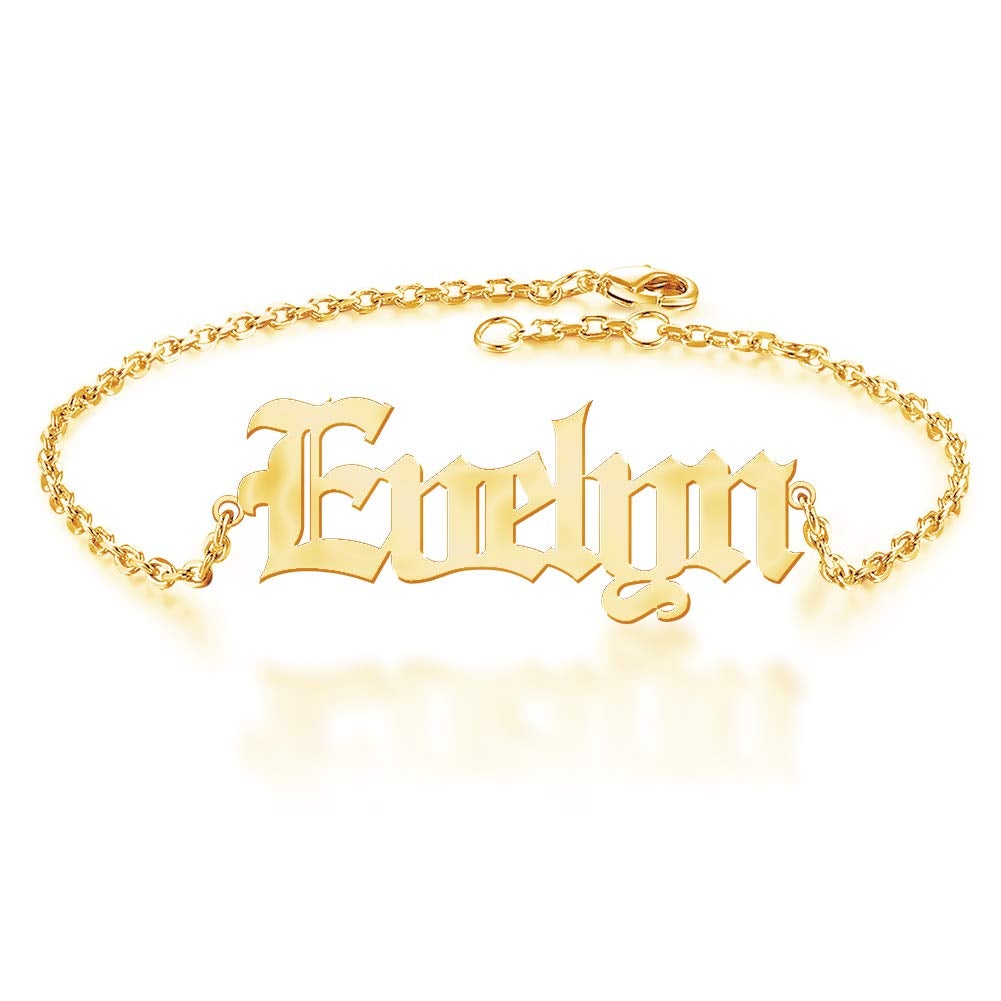 Customized Name Anklet Gold Plated-silviax