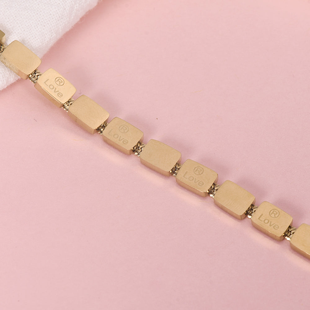 Love Stone Snake Chain Gold Plated Necklace-silviax