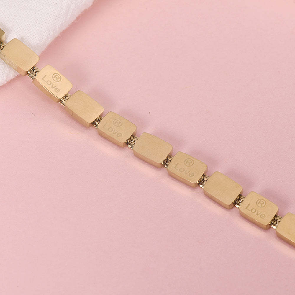 Love Stone Snake Chain Gold Plated Necklace-silviax