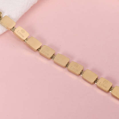 Love Stone Snake Chain Gold Plated Necklace-silviax