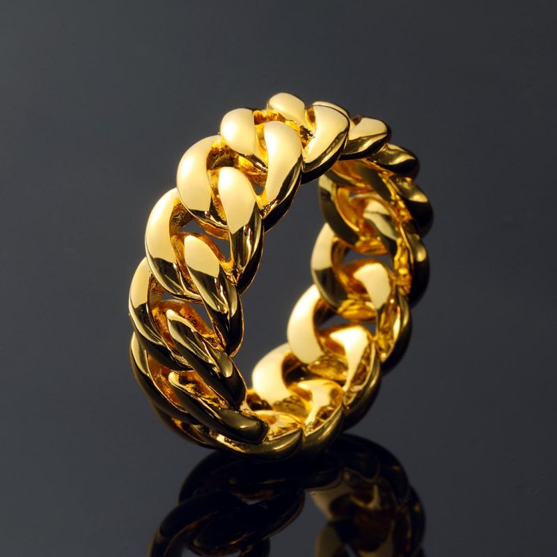 10mm Cuban Gold Plated Ring-silviax
