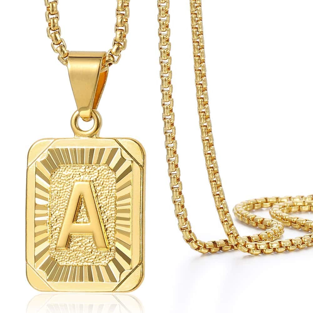 Gold Plated Initial Letter Pendant Necklace-silviax