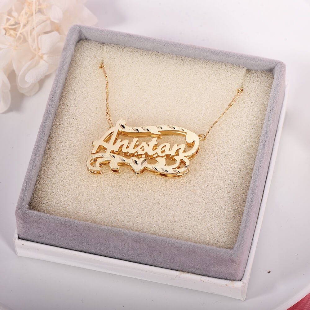 925 Sterling Silver Double Plated Personalized 3D Name Necklace-silviax