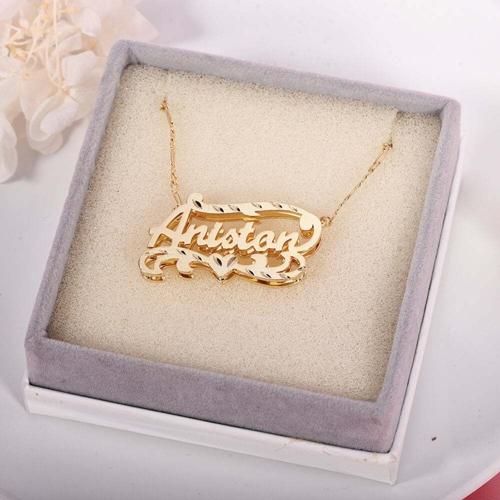 925 Sterling Silver Double Plated Personalized 3D Name Necklace-silviax