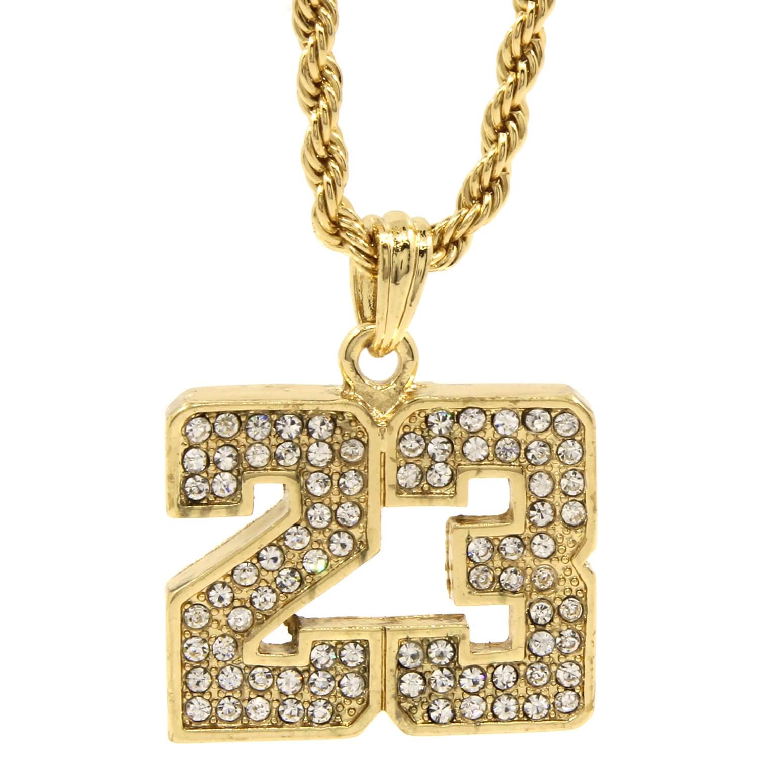Basketball Number Inlay Zircon Gold Plated Pendant Personalized Custom Number Necklace-silviax