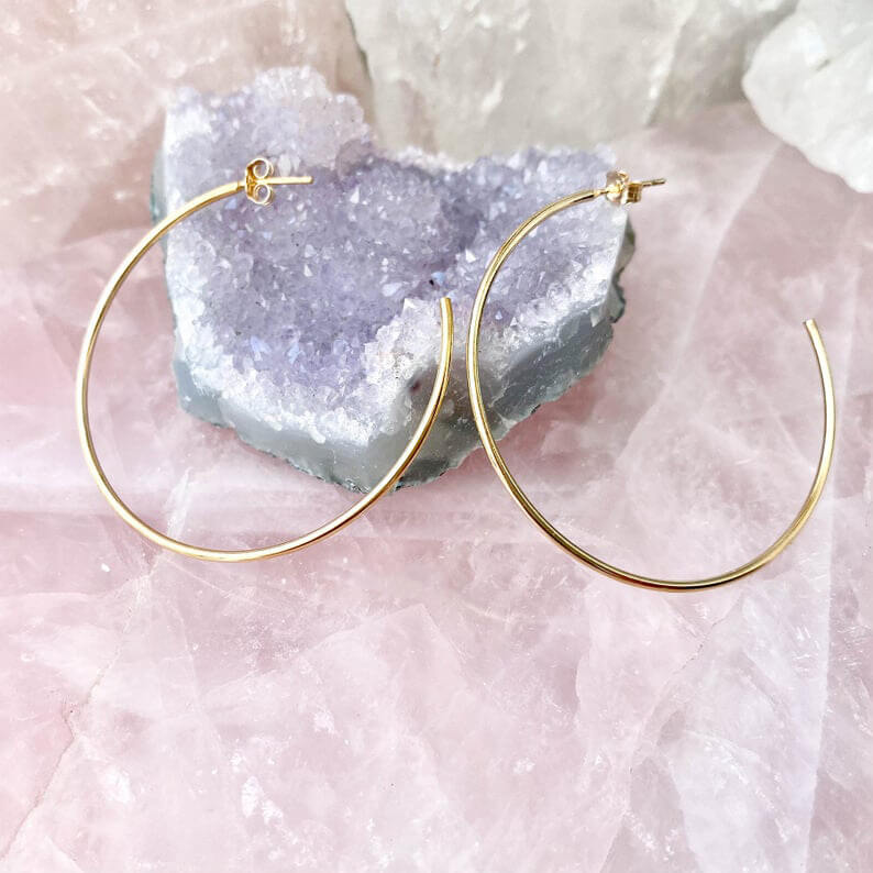 Open 60mm/80mm Gold Plated Hoop Earrings-silviax