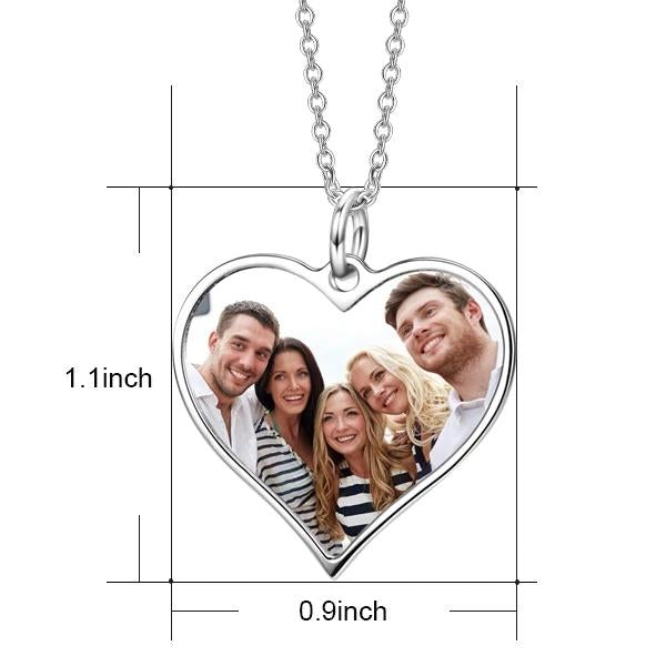 Love Heart Personalized Color Photo Necklace-silviax