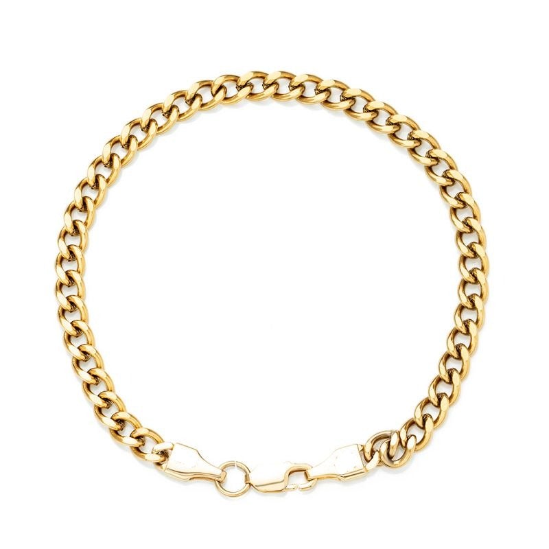 7mm Cuban Link Chain Gold Plated Bracelet-silviax
