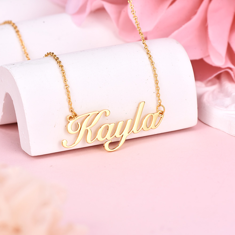 Nameplate Pendant Personalized Custom Gold Plated Name Necklace-silviax
