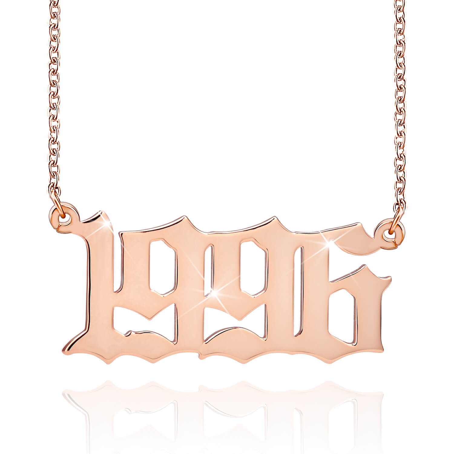 Birth Year Number Gold Plated Personalized Necklace-silviax