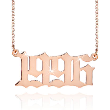 Birth Year Number Gold Plated Personalized Necklace-silviax