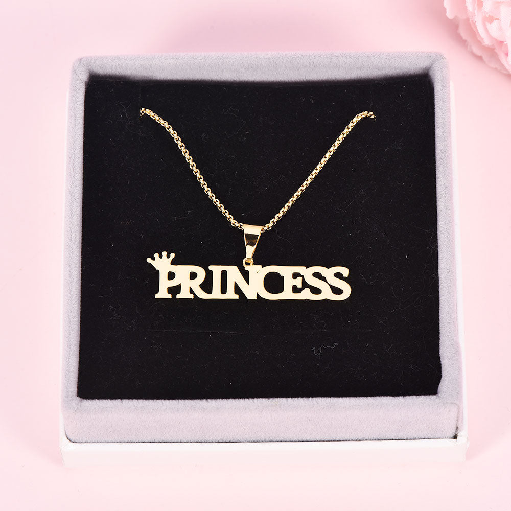 Nameplate Pendant with Crown Personalized Custom Name Necklace-silviax
