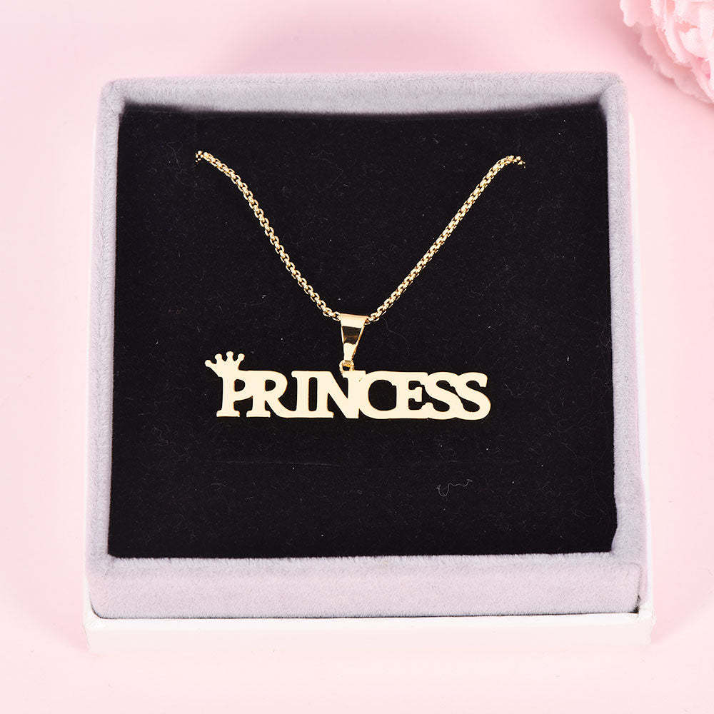Nameplate Pendant with Crown Personalized Custom Name Necklace-silviax