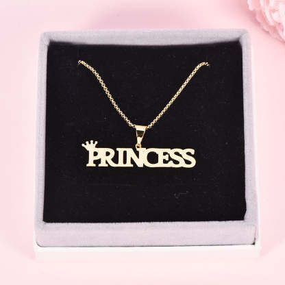 Nameplate Pendant with Crown Personalized Custom Name Necklace-silviax