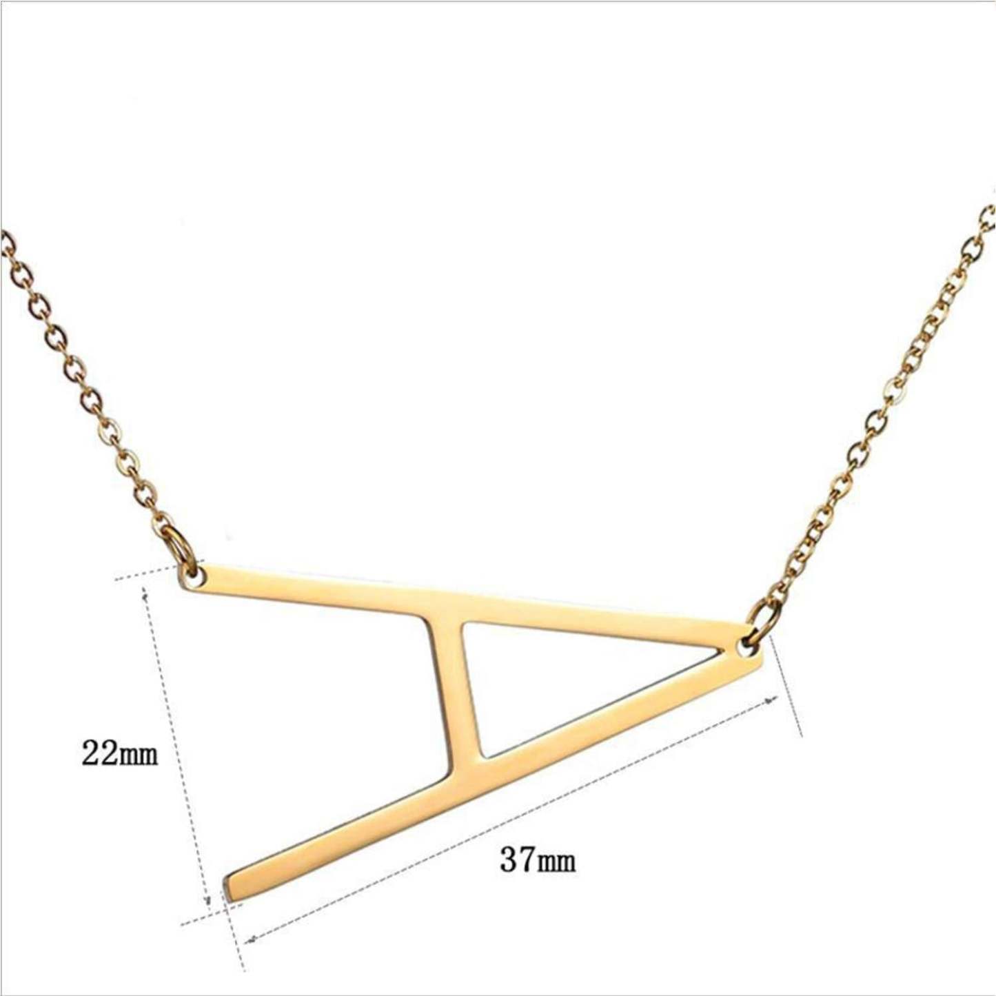 Large Big Letters Pendant Gold Plated Initial Necklace-silviax