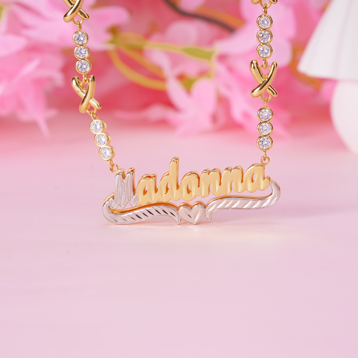 XOXO Chain Double Layer Personalized Custom Name Necklace