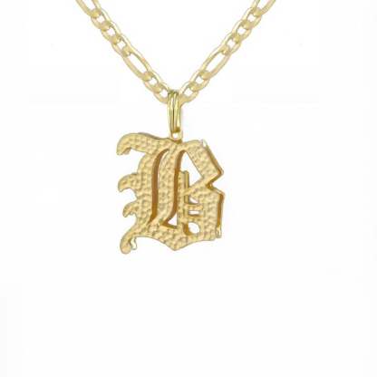 Double Layer 3D Capital Letter Personalized Custom Gold Plated Initial Necklace-silviax
