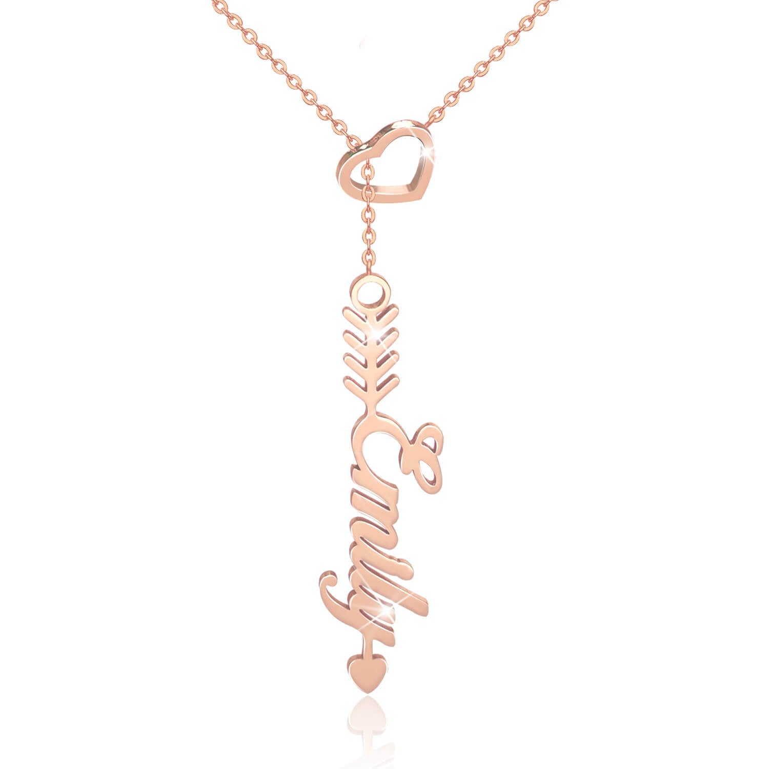 Gold Plated Shaped Heart Necklace With Name-silviax