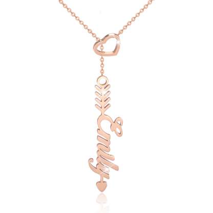Gold Plated Shaped Heart Necklace With Name-silviax