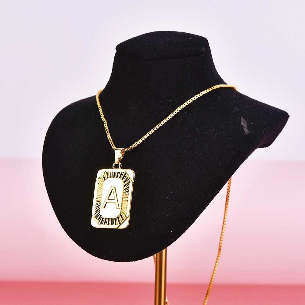 Gold Plated Initial Letter Pendant Necklace-silviax