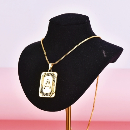 Gold Plated Initial Letter Pendant Necklace-silviax
