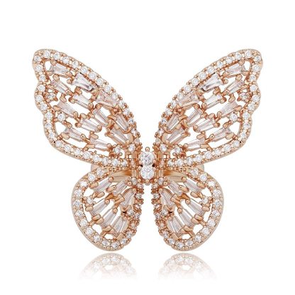 Sparkling Butterfly Cubic Zirconia Ring For Women-silviax