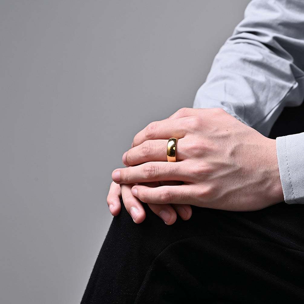 4mm 6mm 8mm Gold Plated Ring-silviax